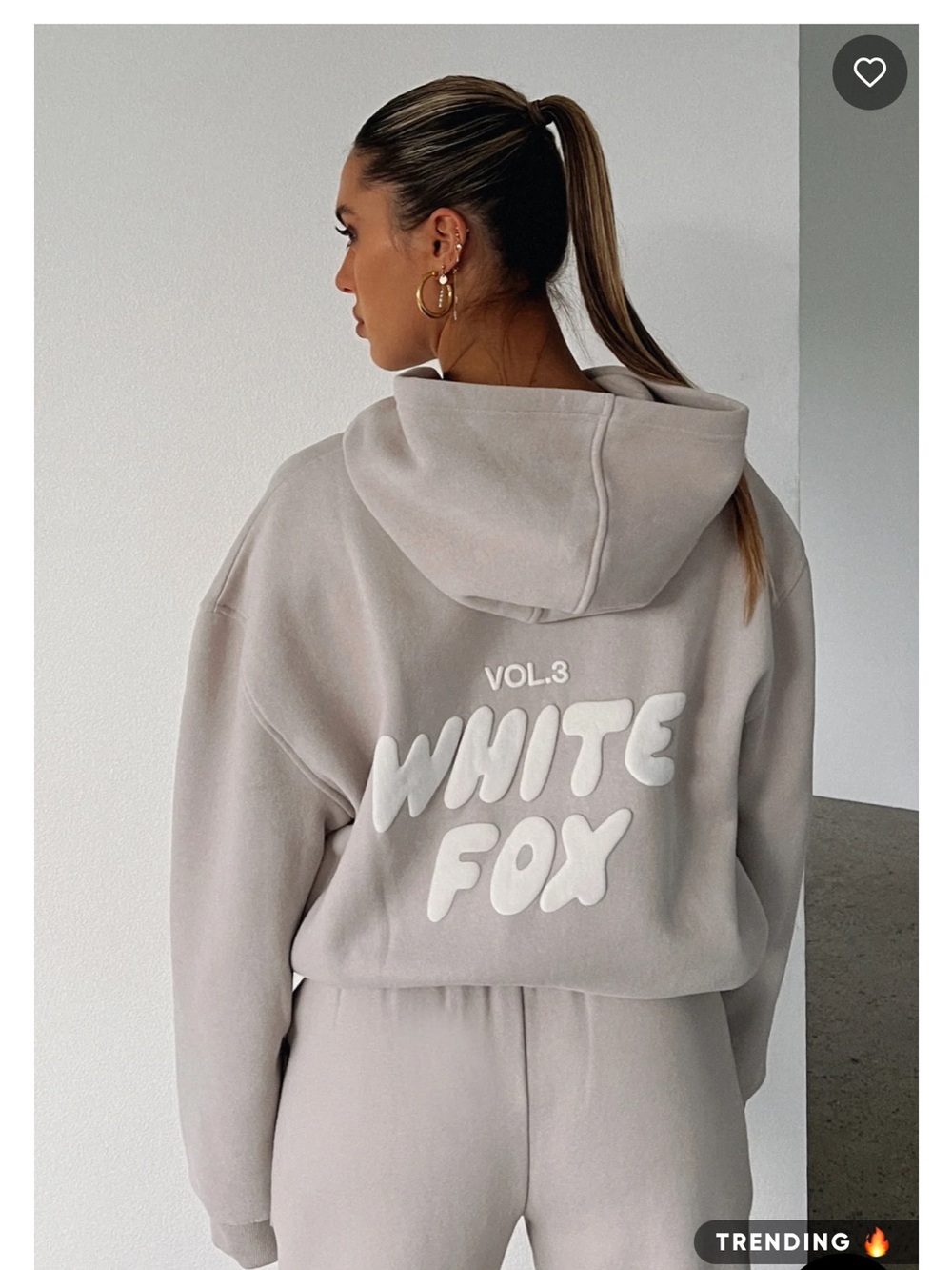 White Fox VOL.3 Women's Hooded Sweatshirt - Light tan/beige. M/L